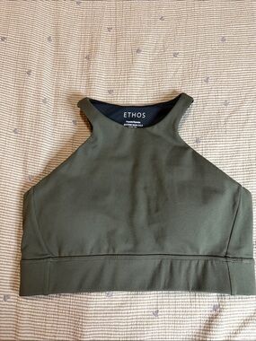 ETHOS Olive High-Neck Crop Top